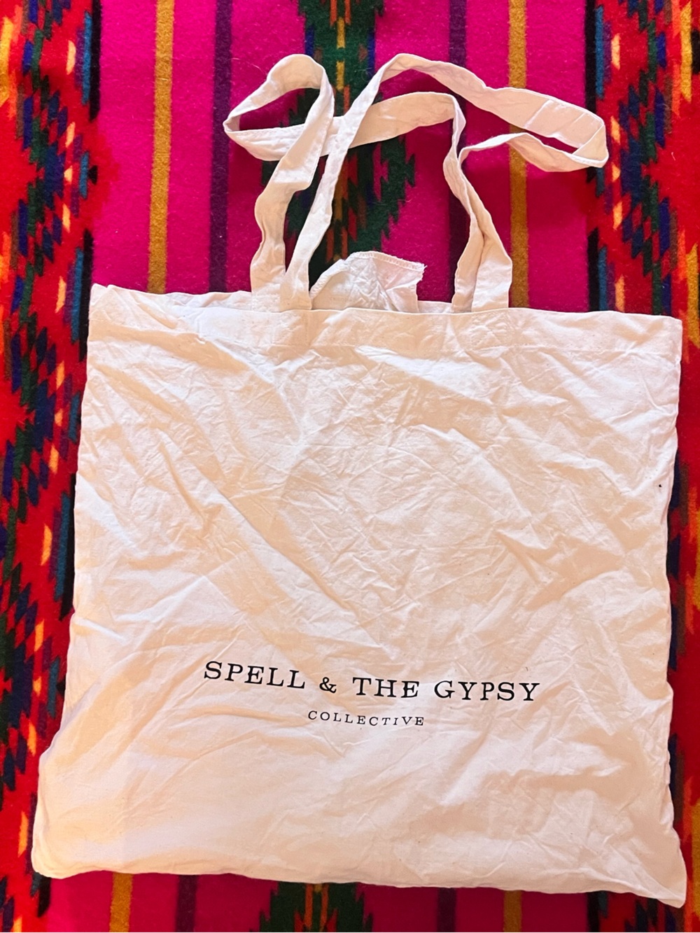 Spell White Cotton Tote with Black Logo